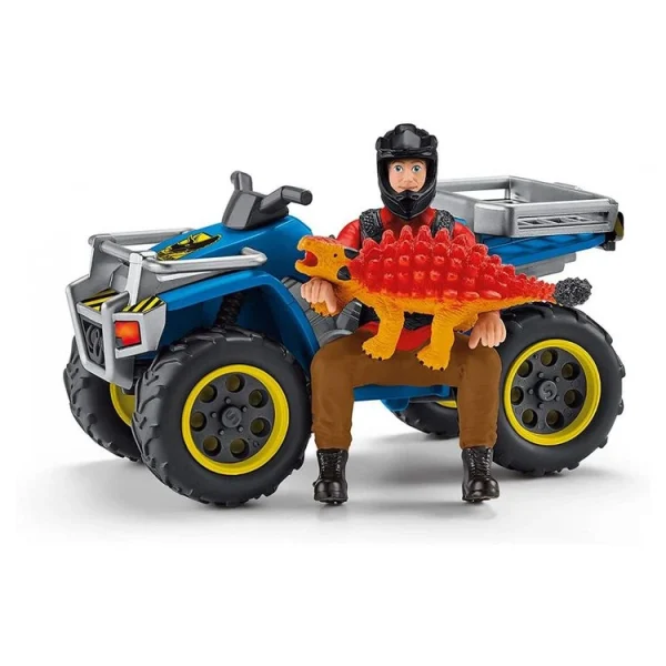 Schleich Fuite Sur Quad Face Au Vélociraptor Dinosaurs 5