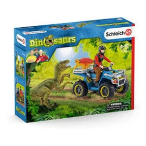 Schleich Fuite Sur Quad Face Au Vélociraptor Dinosaurs 15
