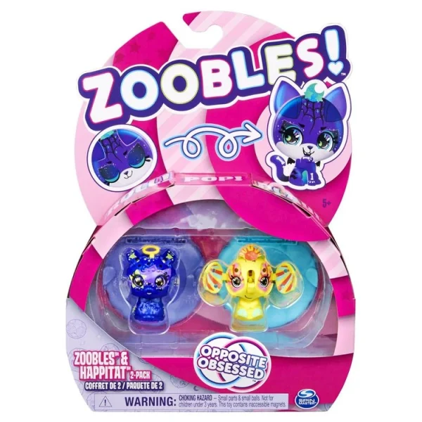 SPIN MASTER Figurine – Zoobles Animaux – Pack De 2 – Bleu Et Jaune 3
