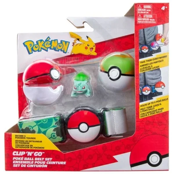 BANDAI Ceinture Pokémon Poké Ball, Nest Ball Et Bulbizarre 5