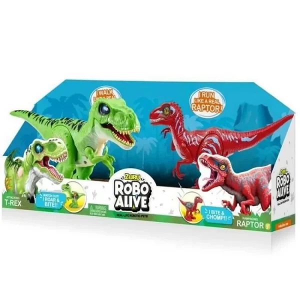 ZURU Coffret 2 Dinosaures électronique Roboalive T-rex Et Raptor 1