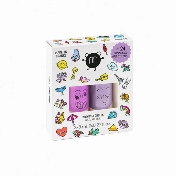 Nailmatic Coffret Duo Vernis Et Nail Stickers Marshi Piglou 3