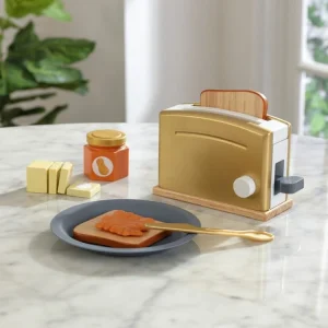 Kidkraft Ensemble Dinette Petit-déjeuner Avec Grille-pain Doré + Accessoires 6