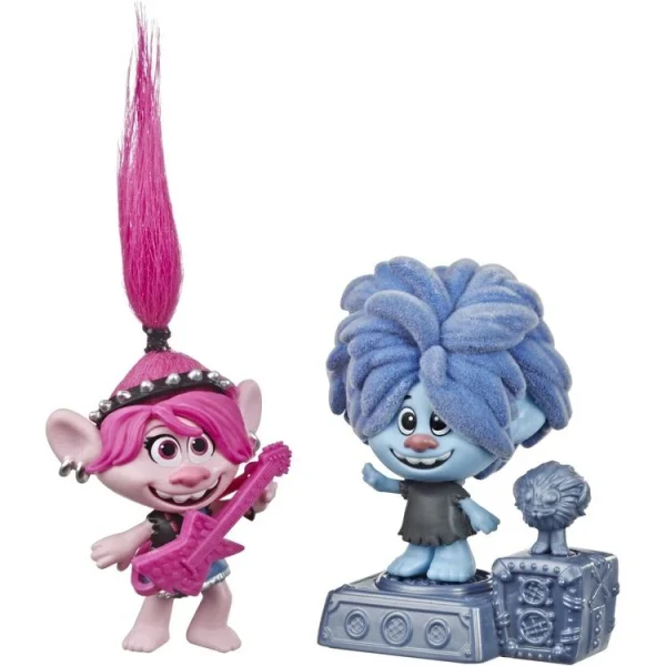 HASBRO Les Trolls 2 Figurines De L’enfant Avec Tête Dodelinante Et Poppy Hard Rock 1
