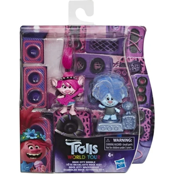 HASBRO Les Trolls 2 Figurines De L’enfant Avec Tête Dodelinante Et Poppy Hard Rock 3