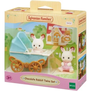 Epoch D’Enfance 5432 – Les Jumeaux Lapin Chocolat Et Poussette Double – Sylvanian Families 12
